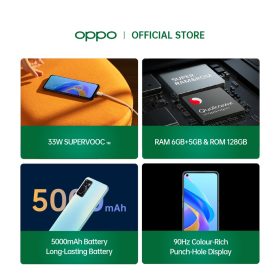 OPPO A76 Smartphone (6GB+128GB) - Glowing Blue - Image 4