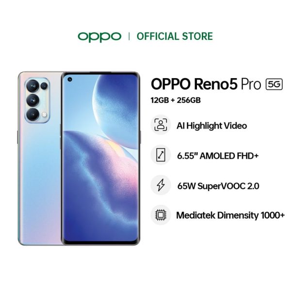 OPPO Reno5 Pro 5G Smartphone (12GB + 256GB) - Galactic Silver