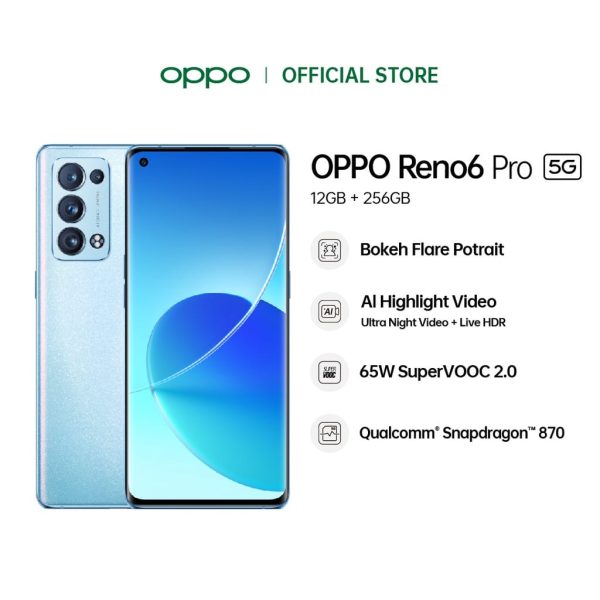 OPPO Reno6 Pro Smartphone (12GB+256GB) - Arctic Blue