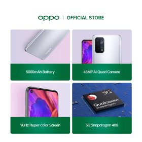 OPPO A74 5G Smartphone (6GB+128GB) - Space Silver - Image 4
