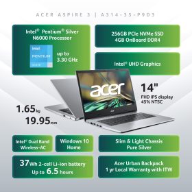 ACER Aspire 3 Laptop (A314-35-P9D3) - Image 9