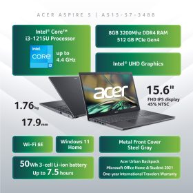 ACER Aspire 5 Intel 12th Gen Core™ i3 Laptop - A515-57-3488 - Image 9