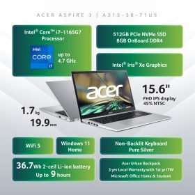 ACER Aspire 3 11th Gen Core™ i7 Laptop (A315-58-71US) - Image 8