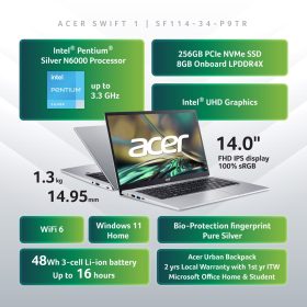 ACER Swift 1 Intel Pentium N6000 Laptop SF114-34-P9TR - Image 8