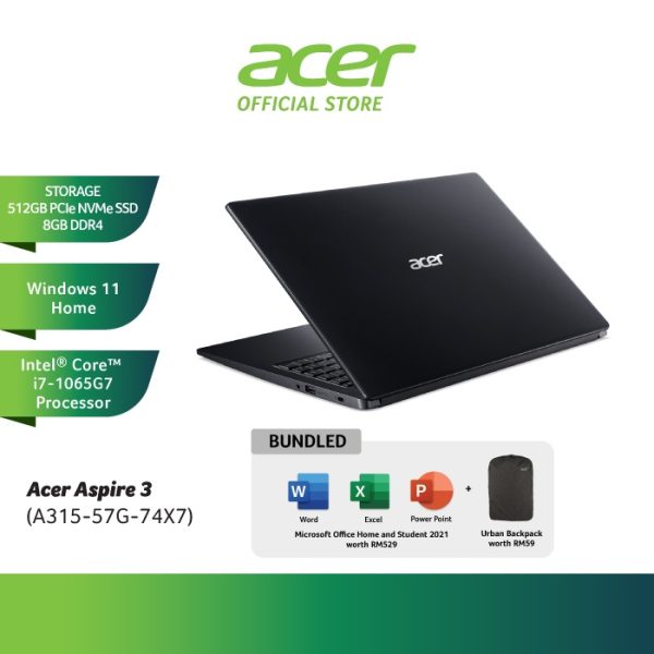 ACER Aspire 3 Intel 10th Gen Core i7 Laptop - A315-57G-74X7