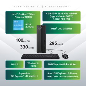ACER Aspire XC Desktop Intel Pentium N6005 (XC840-6005W11) - Image 5