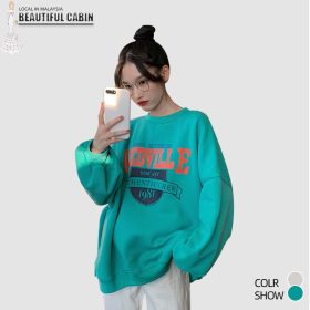 New Arrvial Letter Personality Sweater Fashion Long sleeve Casual Women's Clothes Sweatshirt SZ248 - Blue - Image 4