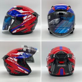 GRACSHAW Gennex G535 WingX Red Helmet - Image 5