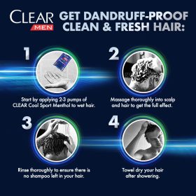 CLEAR MEN Shampoo Cool Sport Menthol Anti-Dandruff 450ml - Image 8