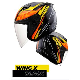 GRACSHAW Gennex G535 WingX Black Helmet - Image 4