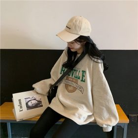 New Arrvial Letter Personality Sweater Fashion Long sleeve Casual Women's Clothes Sweatshirt SZ248 - Gray - Image 4