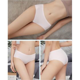 Women Panties One Piece Sexy Briefs Ice Silk Panties Seamless Underwear Ladies SZ065 - Ice Silk Blue - Image 3