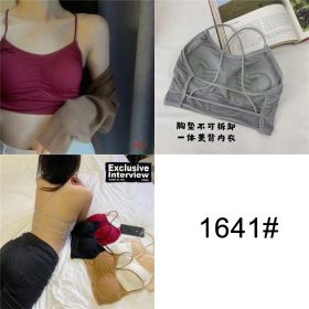 Women's Tube Top Summer Underwear With Chest Pad Gather Students Sexy Beautiful Back Bottoming Vest SZ102 #1641 - Black - Image 2