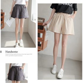 Summer New Women Cotton And Linen Shorts Loose Sports Casual High Waist Plus Size A Word Linen Wide leg SZ105 - Green - Image 8