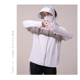 Women Running Jacket Hoodie Sports Zipper Fitness Gym Tops Long Sleeves Sportswear Stretch Anti-UV Hooded SZ277 - Gray - Image 3