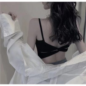 Women's Tube Top Summer Underwear With Chest Pad Gather Students Sexy Beautiful Back Bottoming Vest SZ102 #2101 - Black - Image 3