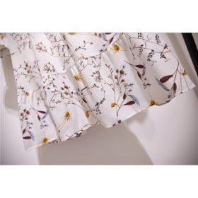 SZ008 Spring Autumn Women's Chiffon Dresses Floral Printing Long Sleeve Elegant Dress - Creamy (Flower 10) - Image 3