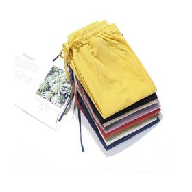 Women Linen Pants Casual Harem Pants Loose Nine Point Thin Feet Pants Elastic Waist SZ228 - Gray Blue - Image 4