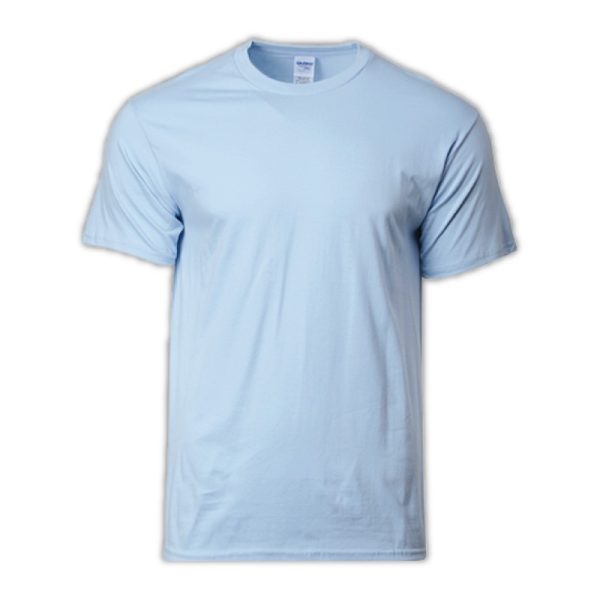 GILDAN Premium Unisex Adult Men Women Plain Round Neck Premium Cotton T-Shirt 76000 Group F - Light Blue