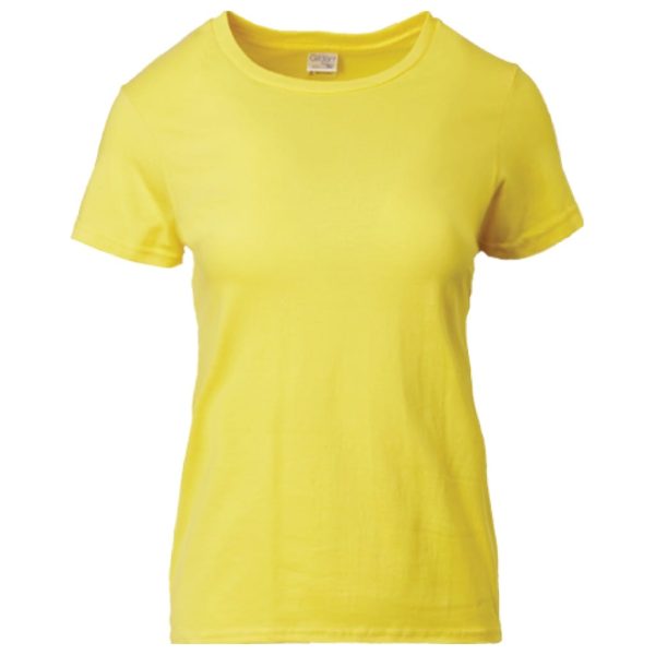 GILDAN Premium Cotton Ladies T-Shirt 76000L Best Women Ladies Side-Seamed Plain Comfortable Round Neck T-Shirt 76000L - Daisy