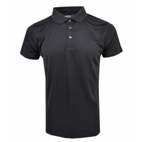 GILDAN x HYDT 100% Air Comfort Polo Unisex Adult Polo Plain Shirt Regular Fit Premium Quality Microfiber Polo - Black - Image 1