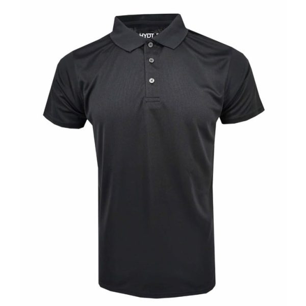 GILDAN x HYDT 100% Air Comfort Polo Unisex Adult Polo Plain Shirt Regular Fit Premium Quality Microfiber Polo - Black