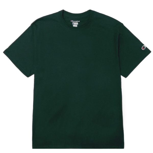 GILDAN x CHAMPION Unisex Plain Tagless Round Neck Short Sleeve Tee Multi Color T425 - Forest Green