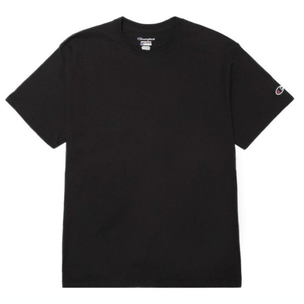 GILDAN x CHAMPION Unisex Plain Tagless Round Neck Short Sleeve Tee Multi Color T425 - Black