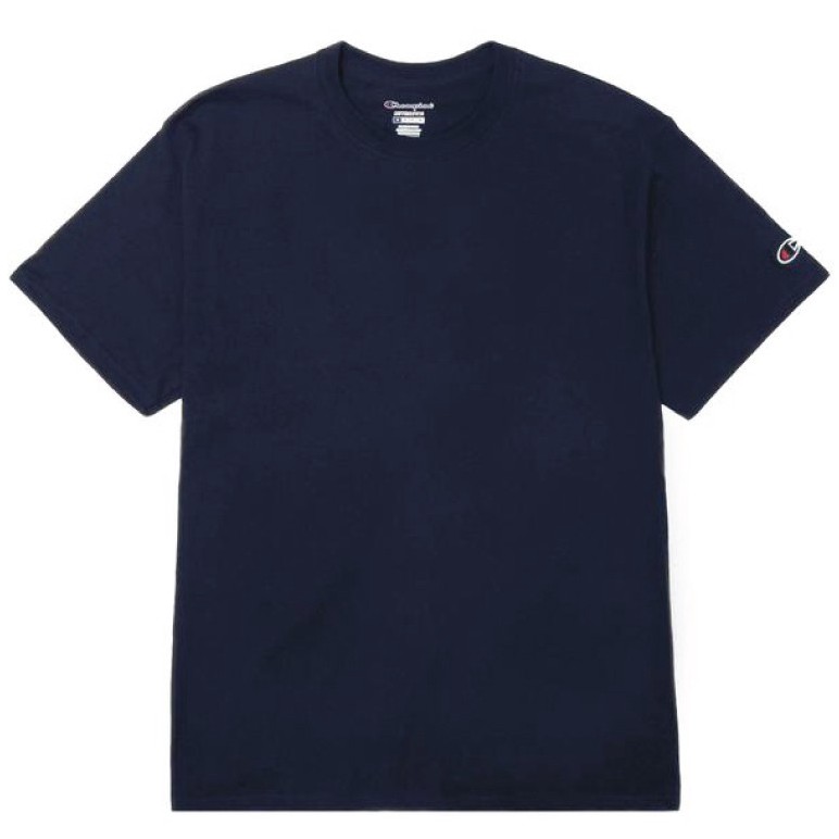 GILDAN x CHAMPION Unisex Plain Tagless Round Neck Short Sleeve Tee Multi Color T425 - Navy