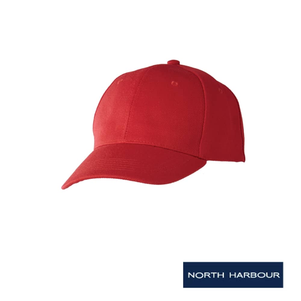 North Harbour Unisex Baseball Cap NHC1100 - Red - Image 1