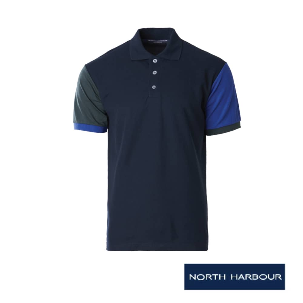 NORTH HARBOUR Superior Retail Fit Murphy Polo NHB2300 - Navy / Forest Green-Royal - Image 1