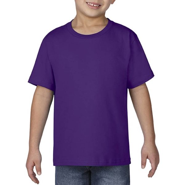GILDAN Youth Kids Premium Cotton Boys Girls Cotton T-Shirt 76000B - Purple