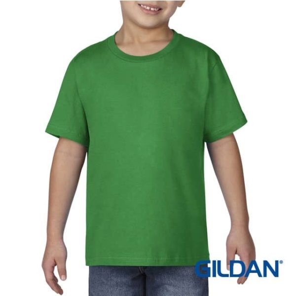 GILDAN Youth Kids Premium Cotton Boys Girls Cotton T-Shirt 76000B - Irish Green