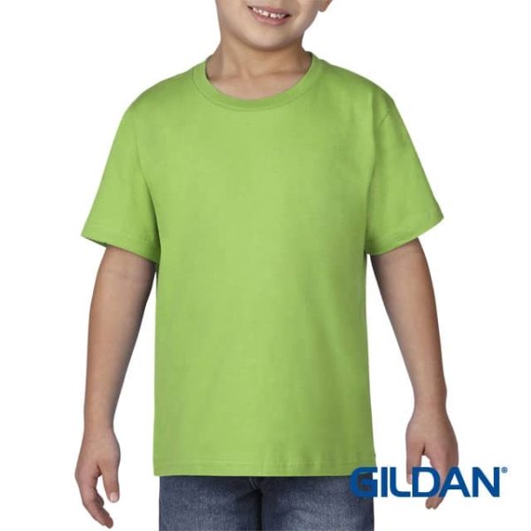 GILDAN Youth Kids Premium Cotton Boys Girls Cotton T-Shirt 76000B - Lime
