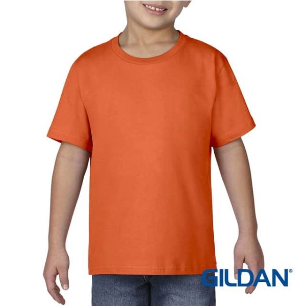 GILDAN Youth Kids Premium Cotton Boys Girls Cotton T-Shirt 76000B - Orange