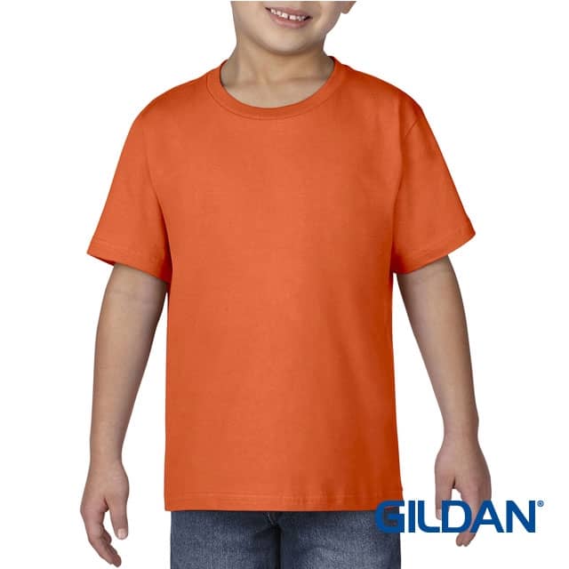 GILDAN Youth Kids Premium Cotton Boys Girls Cotton T-Shirt 76000B - Orange - Image 1