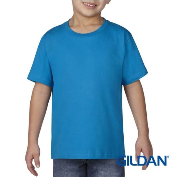 GILDAN Youth Kids Premium Cotton Boys Girls Cotton T-Shirt 76000B - Sapphire