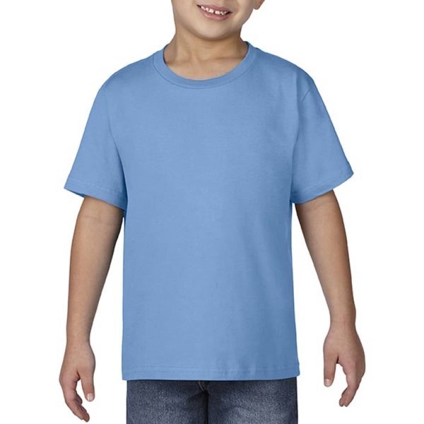 GILDAN Youth Kids Premium Cotton Boys Girls Cotton T-Shirt 76000B - Carolina Blue