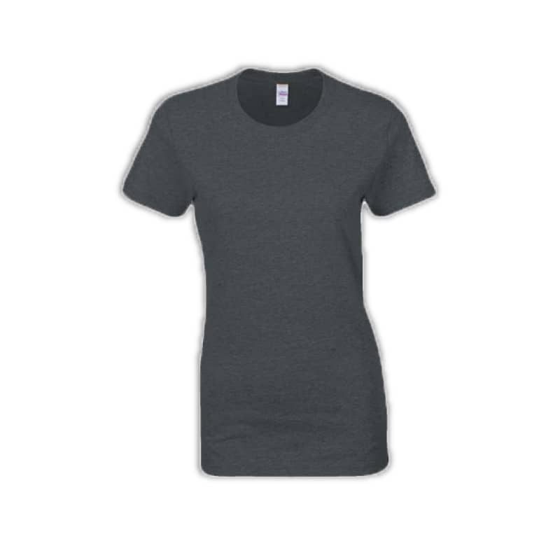 TULTEX Ladies Female Side-Seamed Slim Fit Blend Tee 240 - Heather Charcoal - Image 1