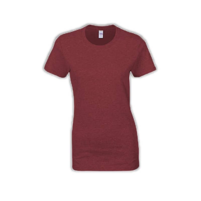 TULTEX Ladies Female Side-Seamed Slim Fit Blend Tee 240 - Heather Red - Image 1