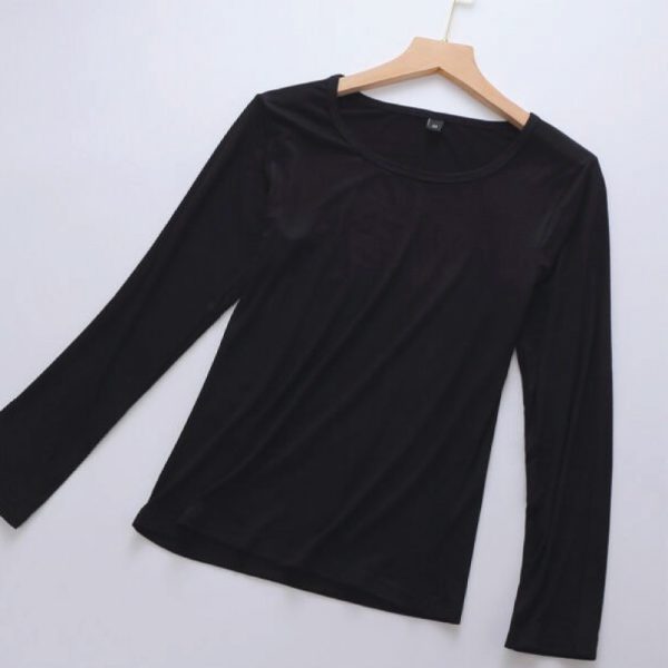 ALICIA'S SECRET Women Inner Plain Long Sleeve Innerwear (1PC) AT2001 - Black