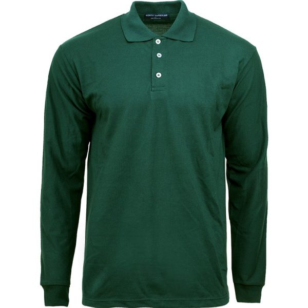 North Harbour Adult Best Selling Long Sleeve Polo NHB24400 - Forest Green
