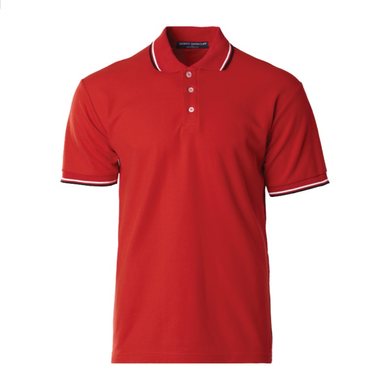 North Harbour Unisex Saffron Polo Cotton Polyester Premium Quality Men Women Smart Casual Polo Shirt NHB2700 Group A - Red - Image 1