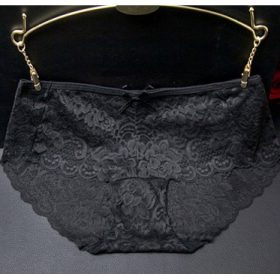 Sexy Lace Panties for Women Underwear Breathable Female Panty Hollow Transparent Briefs Ladies Lingerie SZ046 - Black