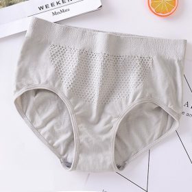Women Panties Cotton Briefs Low Shaping Panties/Shapewear 3D Honeycomb Underwear Panties - Gray