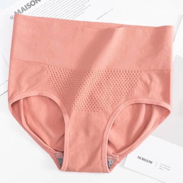 Women Panties Cotton Briefs Low Shaping Panties/Shapewear 3D Honeycomb Underwear Panties - Pink