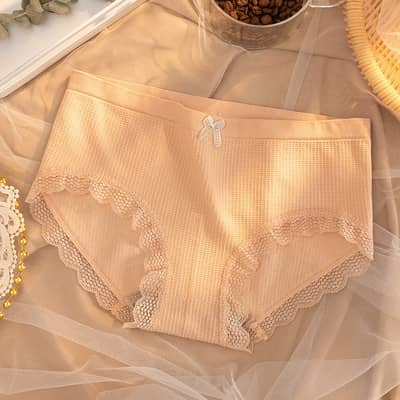 Women Seamless Cotton Panties Sexy Briefs Girl Lace Underwear SZ214 - Khaki