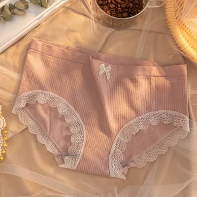 Women Seamless Cotton Panties Sexy Briefs Girl Lace Underwear SZ214 - Light Pink