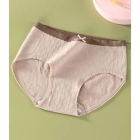 Women Panties Mid Waist Cotton Antibacterial Crotch Japanese Seamless Breathable Cotton Crotch Ladies Panties SZ215 - Khaki