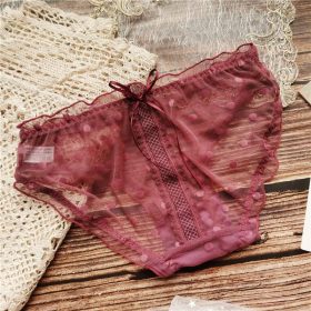 Japanese Sweet Cute Girl Gauze Sexy Panties Female Low Waist Temptation Ladies Briefs Princess Soft Cute SZ080 - Purple